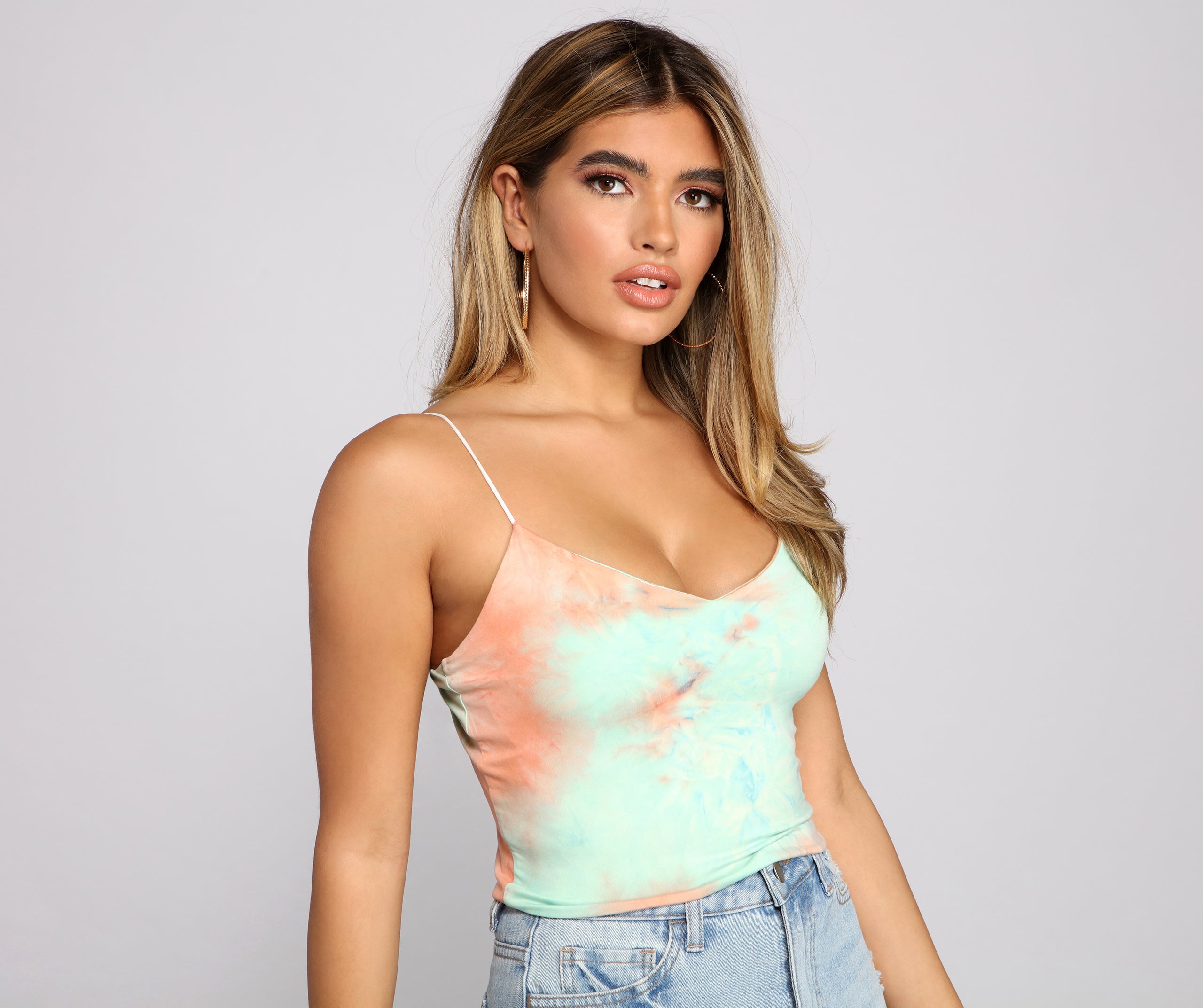 Color Burst Tie Dye Cropped Tank