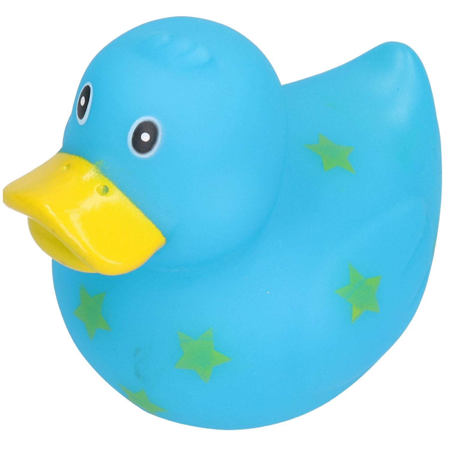 Blue Star Rubber Vinyl Squeaky Duck Dog Toy With Internal Squeak 8x10cm