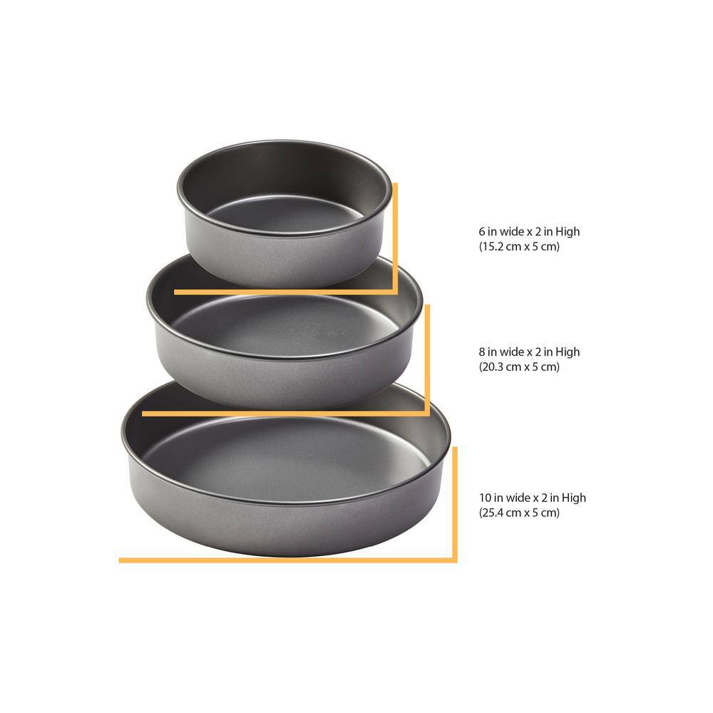 Chicago Metallic 3-Piece Professional Non-Stick Round Cake Pan Set 5233128