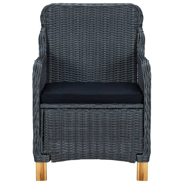 3 Piece Garden Lounge Set with Cushions Poly Rattan Dark Gray - Overstock - 35106127