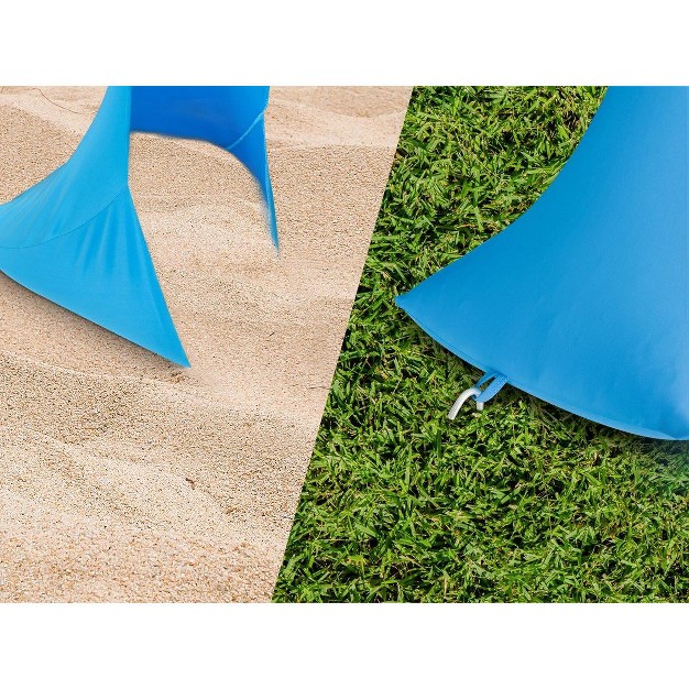 Monoprice 7 foot 4 person Beach camp Sunshade With Upf 50 Uv Protection Stretchy And Lightweigh Easy Shade For The Beach Camping Sports Events