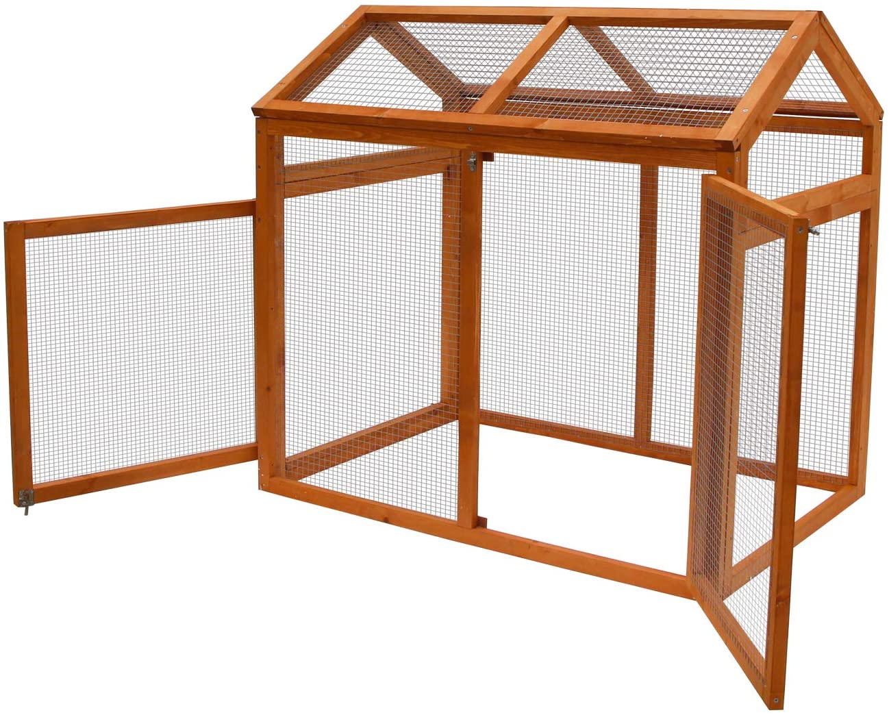 Kinbor Wooden Chicken Coop Outdoor Large Hen House Poultry Cage Rabbit Hutch-2 Runs