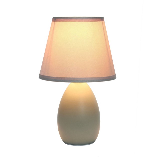 Petite Ceramic Oblong Bedside Table Desk Lamp With Matching Tapered Drum Shade Creekwood Home