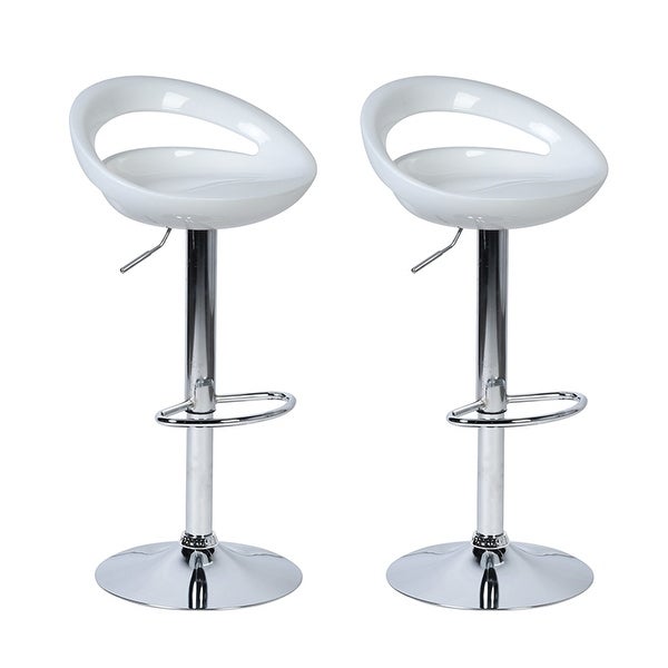 Ergonomic Streamlined Stools Set of 2 ABS Counter Height Bar Chairs