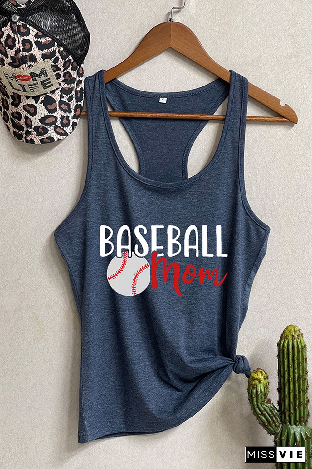 Baseball Mom Printed Sleeveless Tank Top Wholesale