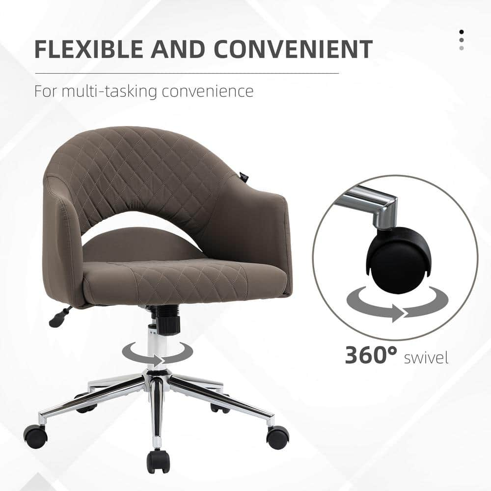 Vinsetto Brown Nylon Office Chair, Computer Desk Chair with Adjustable Height and Padded Seat 921-461BN