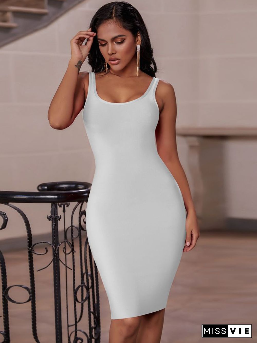 Bandage Dress Red Summer Women's Midi Dress Bodycon Elegant Sexy High Quality Yellow Pink White Evening Party Dress Club