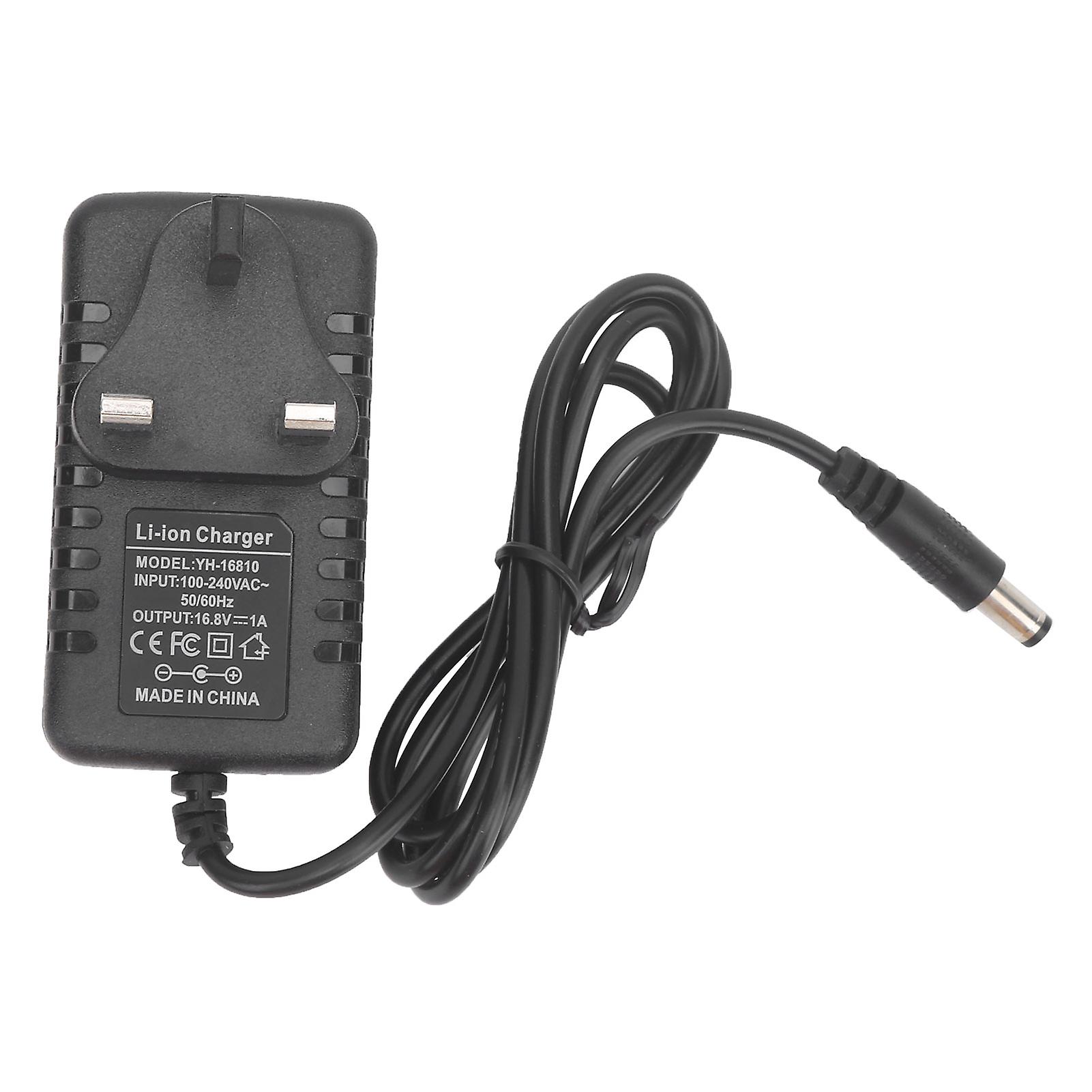 Lithium Battery Charger Ac Adapter 16.8v 1a Output W/indicator Light Uk Plug 100240v