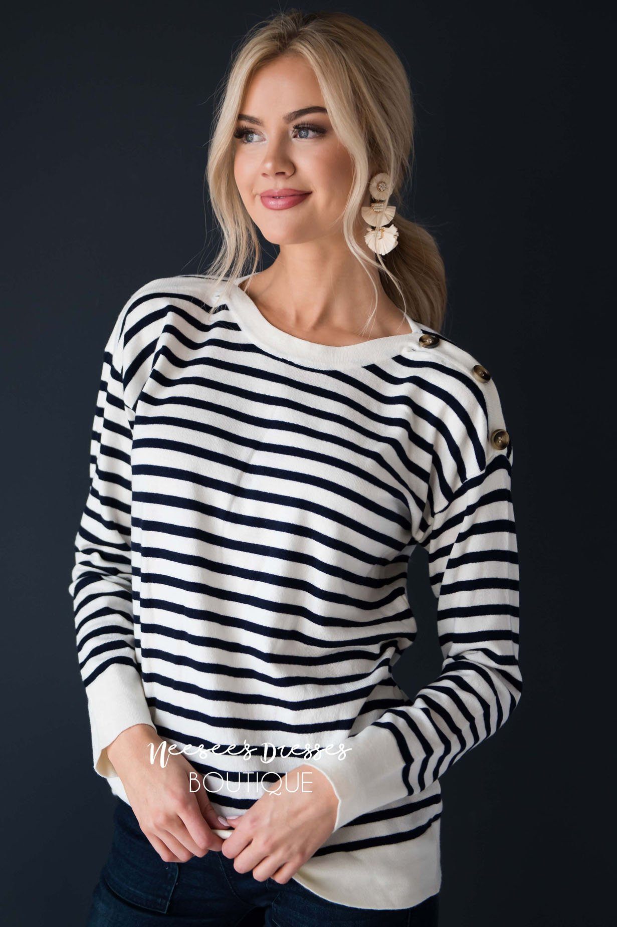 Let's Sail Away Striped Sweater