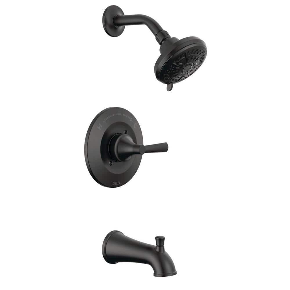 Delta Casara SingleHandle 6Spray Tub and Shower Faucet in Matte Black