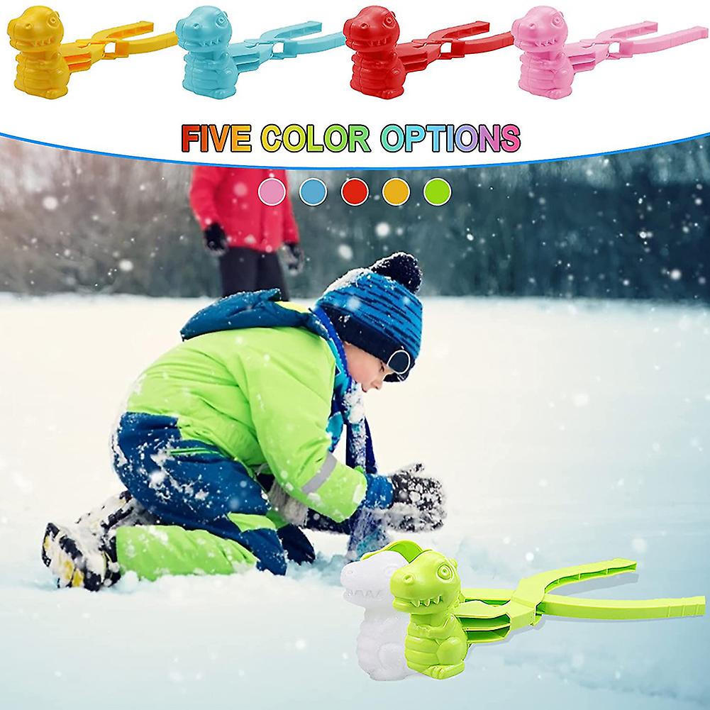 Winter Children Dinosaur Snowball Clip Toy For Outdoor Playing In The Snow Snowball Fights Sandy Beach Snowball Toys Blue