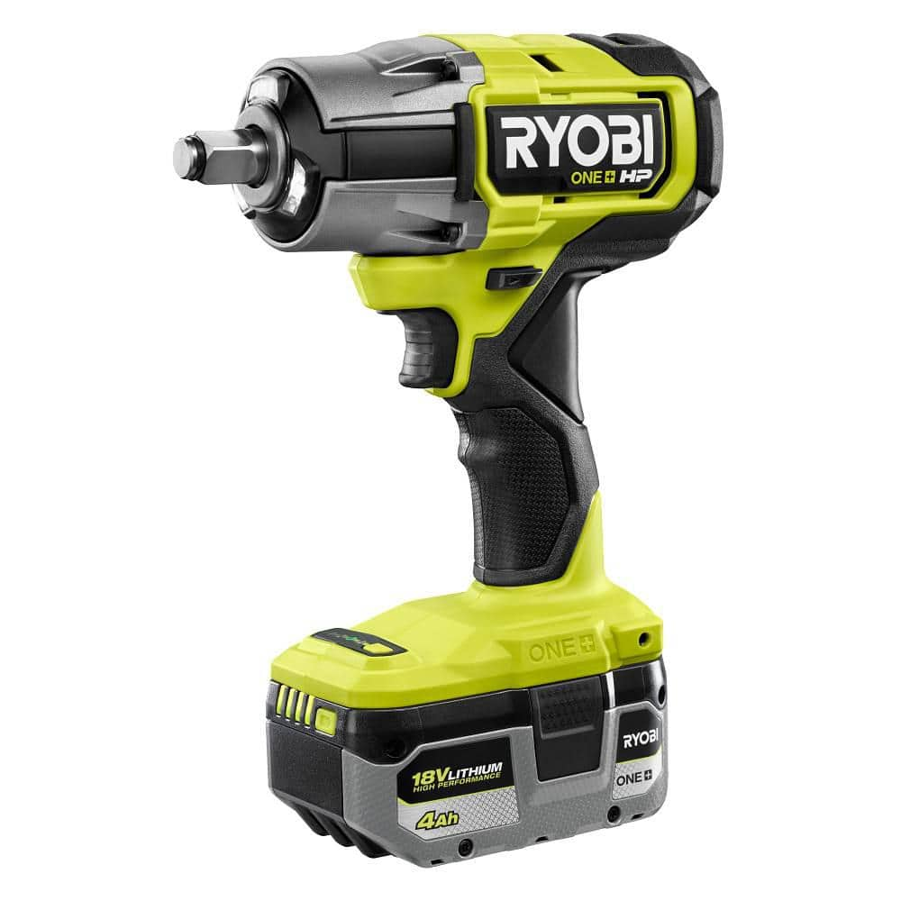 RYOBI ONE+ HP 18V Brushless Cordless 4-Mode 1/2 in. Impact Wrench Kit w/ 4.0 Ah HIGH PERFORMANCE Lithium-Ion Battery & Charger P262K1