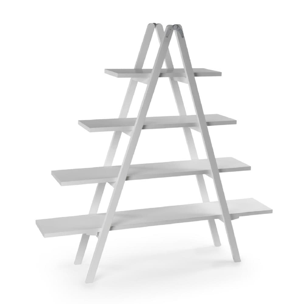 White 4 Tier A Frame Wooden Ladder Bookcase