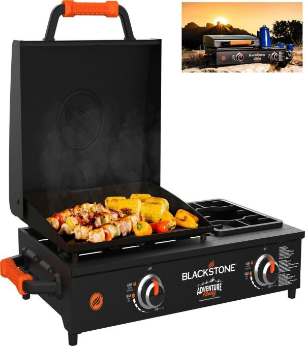 blackstone adventure ready 17 inch tabletop griddle with range top black