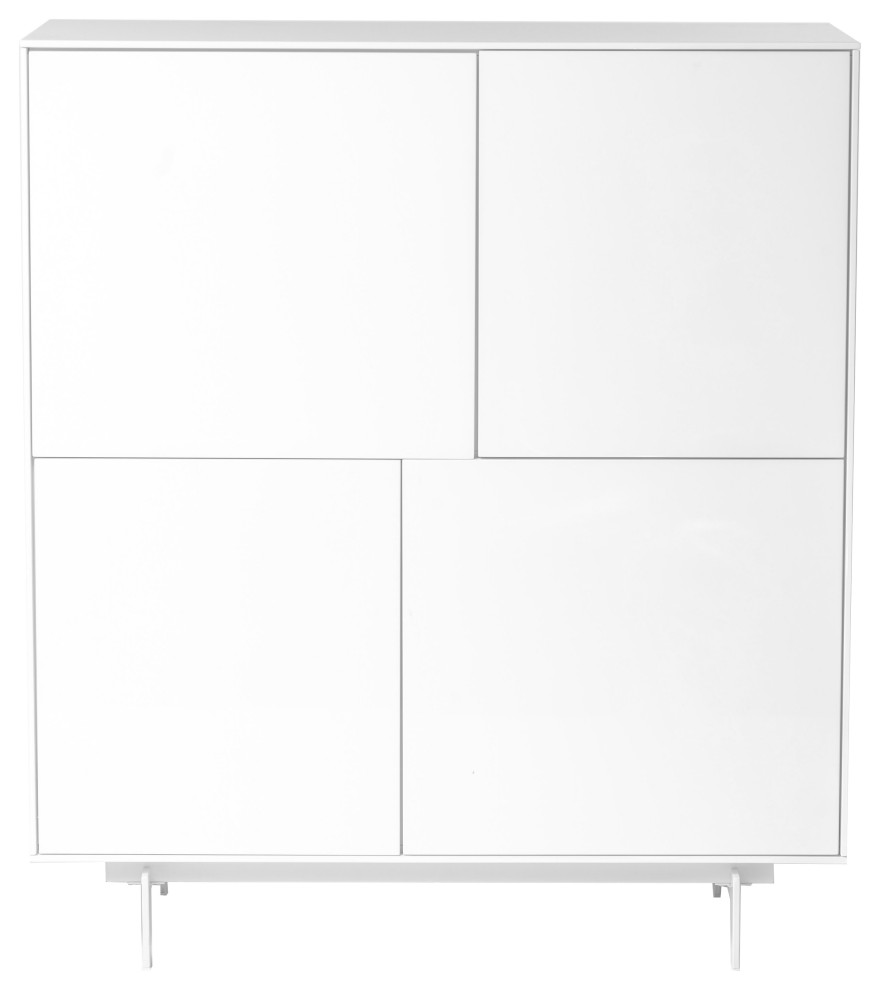 Birmingham 43 quotCabinet Stand  High Gloss White Lacquer With White Steel Base   Contemporary   Accent Chests And Cabinets   by Euro Style  Houzz