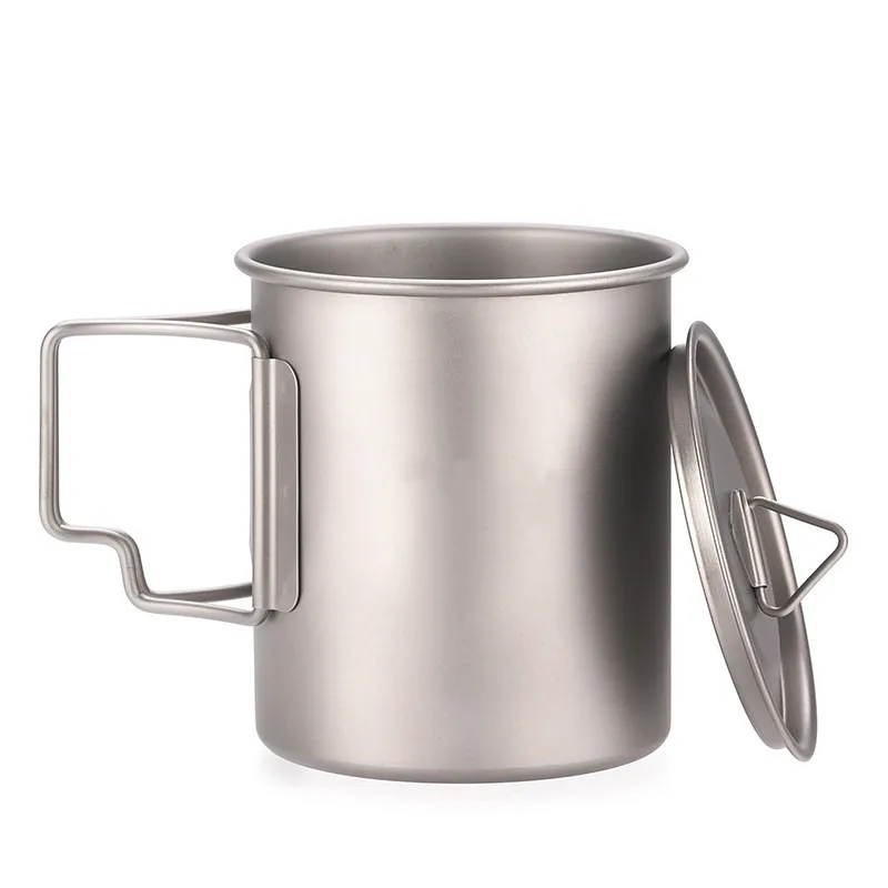 Customizable Ti48 pure titanium mug for outdoor camping and hiking easy to carry