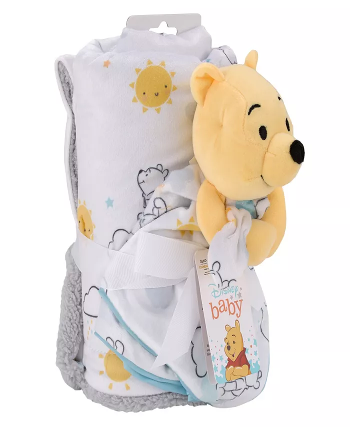 Disney Winnie the Pooh Baby Blanket and Security Blanket Set， 2 Pieces