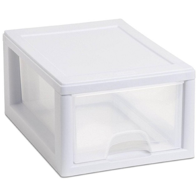 Sterilite 16 Qt Clear Stacking Storage Drawer Container 6 Pack 6 Qt 6 Pack