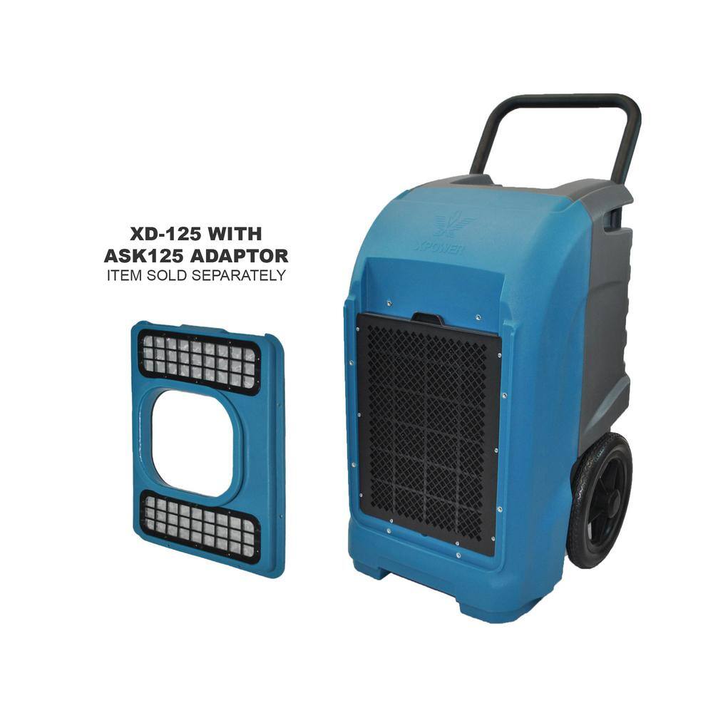 XPOWER 125-Pint Commercial Dehumidifier with Automatic Purge Pump and Drainage Hose XD-125