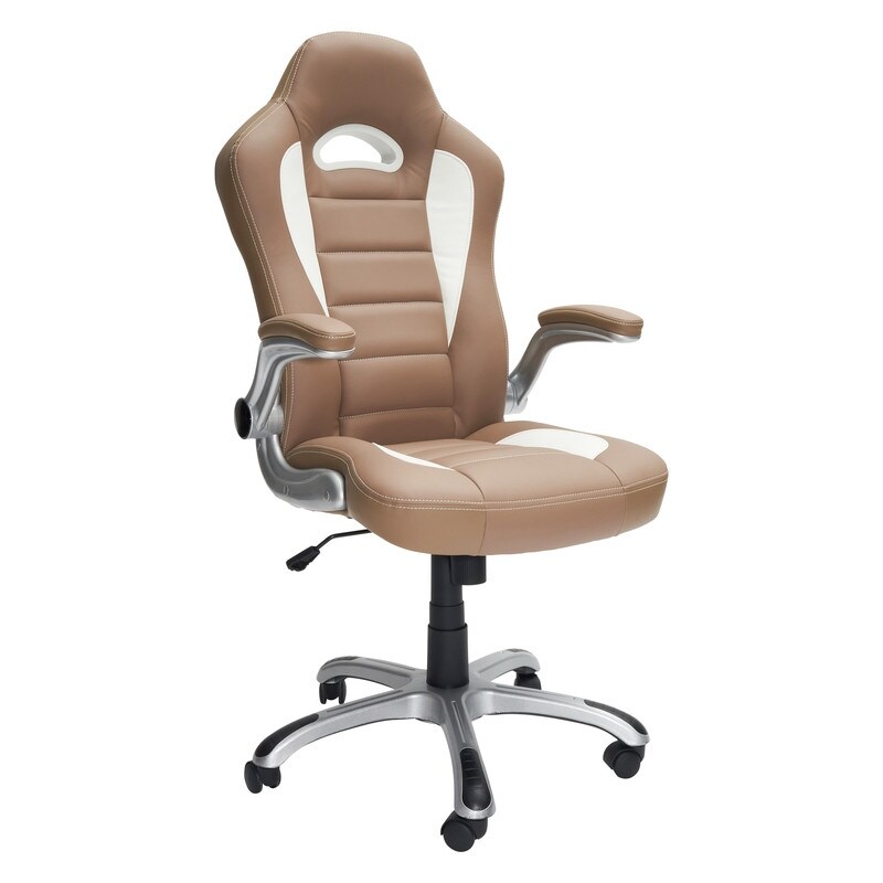 Camel High Back Sport Race Executive Office Chair with Flip Up Arms