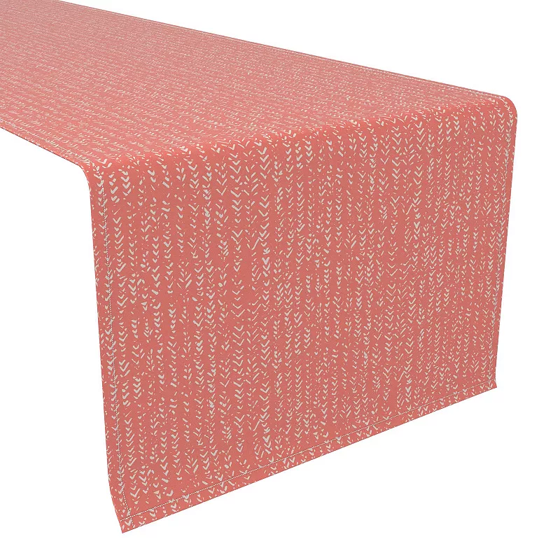 Table Runner， 100% Polyester， 14x108， Coral Batik Design