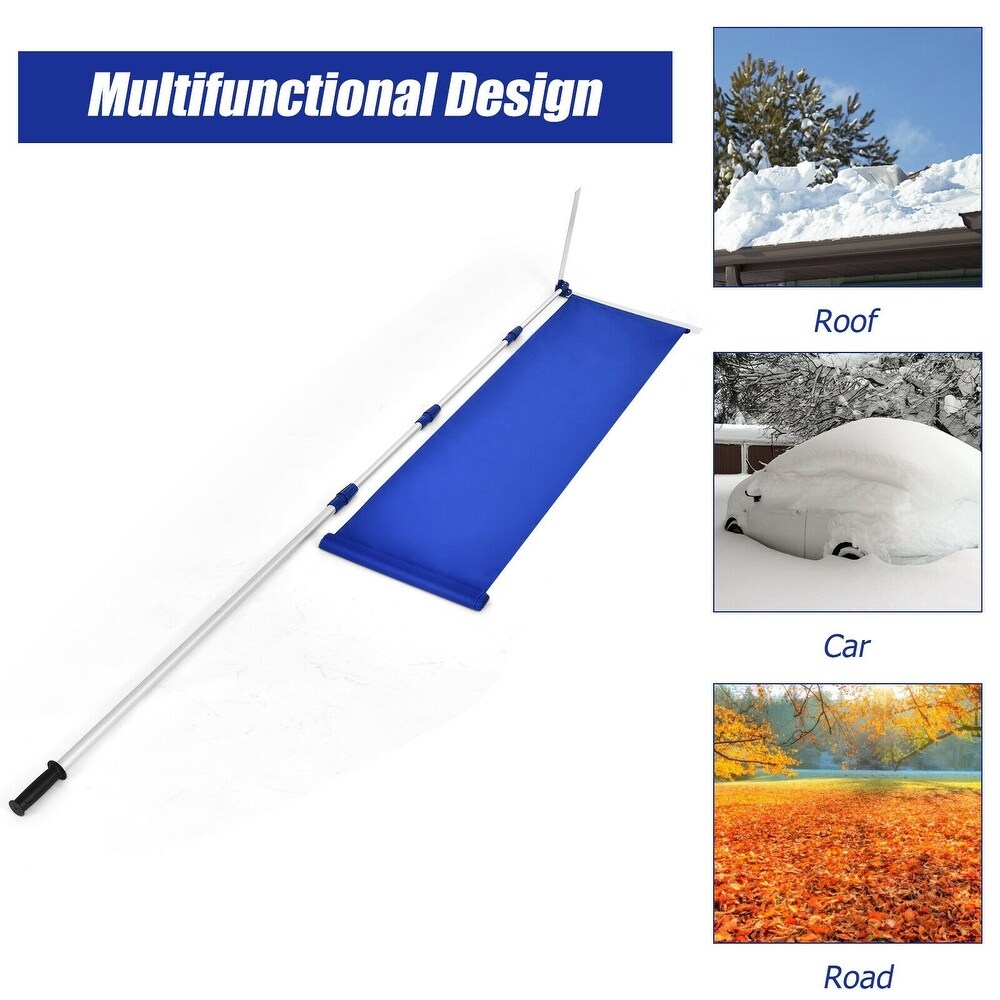 Lightweight Roof Snow Rake Removal Tool with Adjustable Telescoping Handle