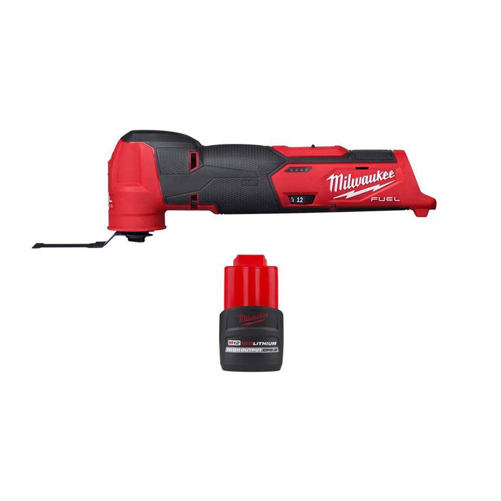 MW M12 FUEL 12V Lithium-Ion Cordless Oscillating Multi-Tool wCP High Output 2.5 Ah Battery Pack 2526-20-48-11-2425