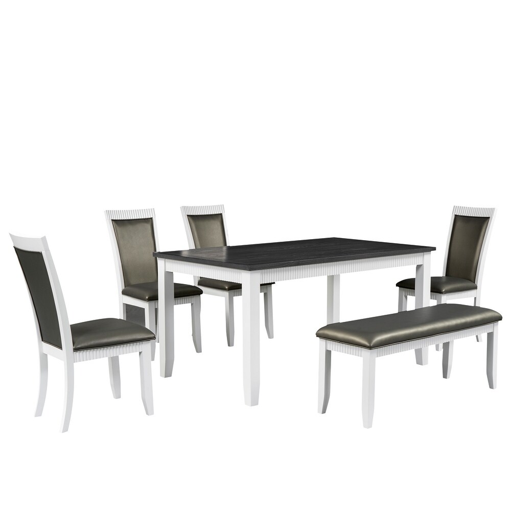 Solid Wood 6 piece Dining Table Set