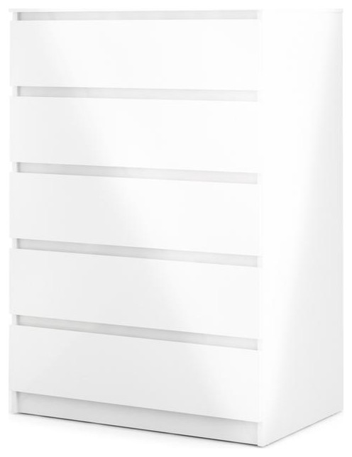 5 Drawer Chest White High Gloss   Modern   Accent Chests And Cabinets   by Homesquare  Houzz