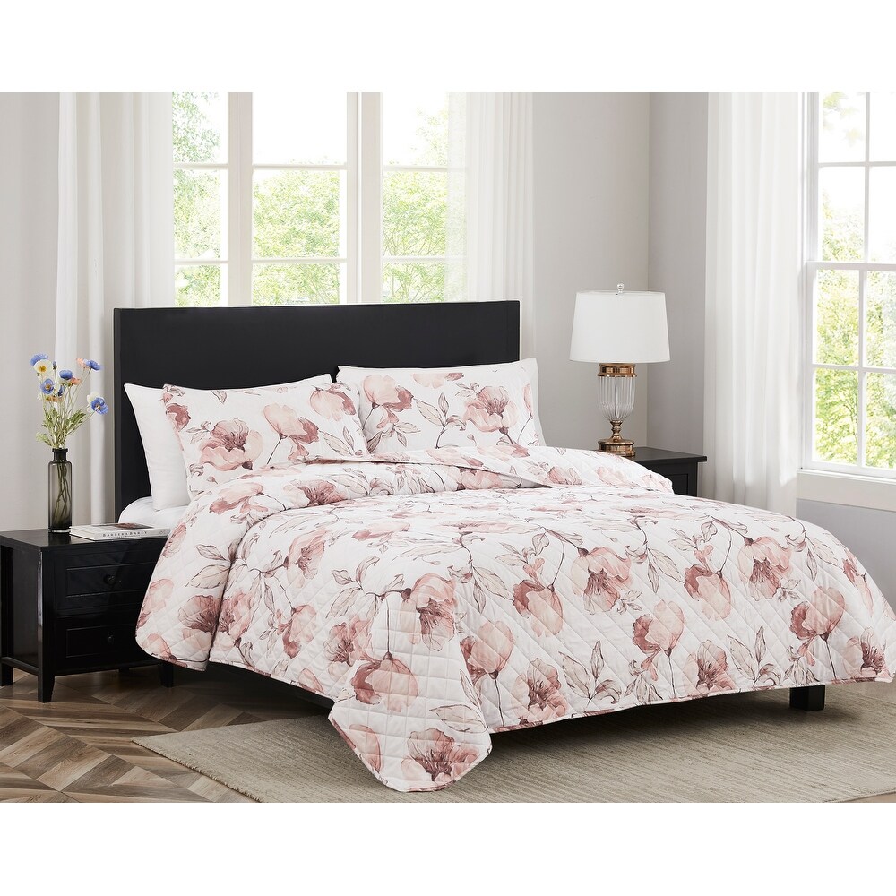 Melrose Abigail 3pc Stitched Quilt OB Q