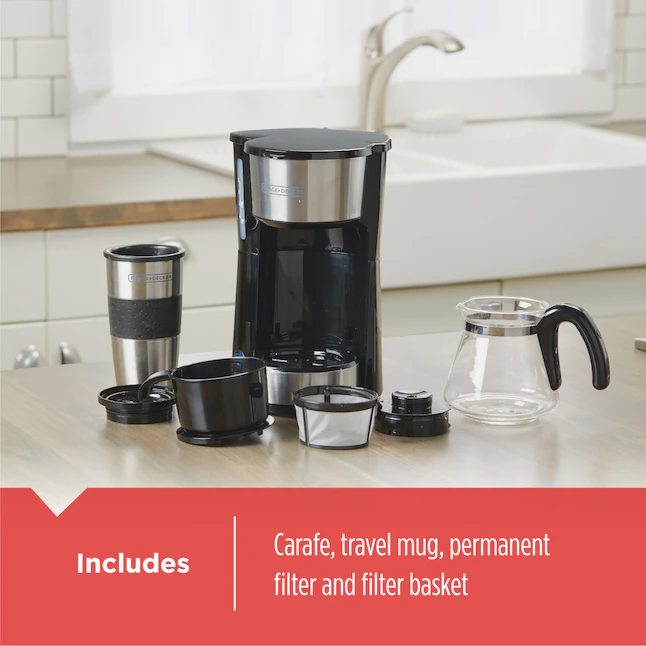 BLACK+DECKER CM0755S 5-Cup Black/Stainless Residential Drip Coffee Maker 