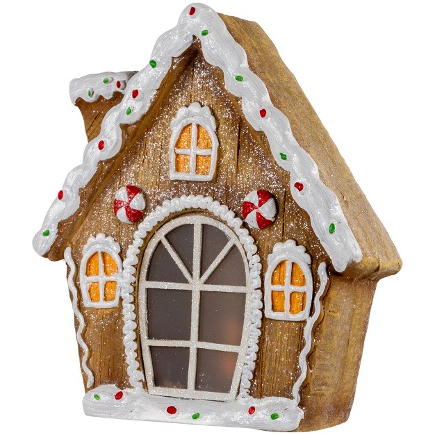 Led Lighted Frosted Gingerbread Peppermint Christmas House