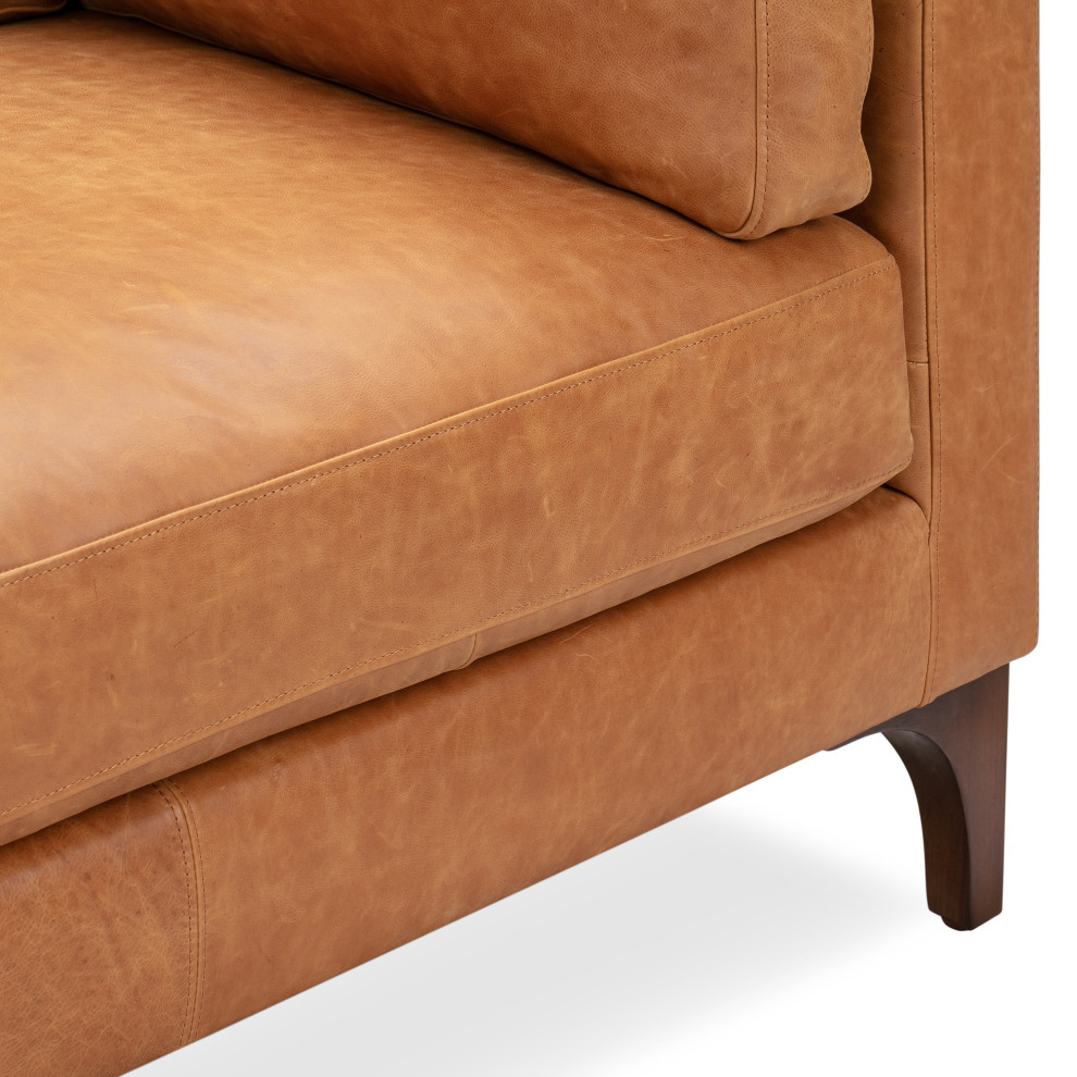 Poly and Bark Argan Sofa  Cognac Tan   Midcentury   Sofas   by Edgemod Furniture  Houzz