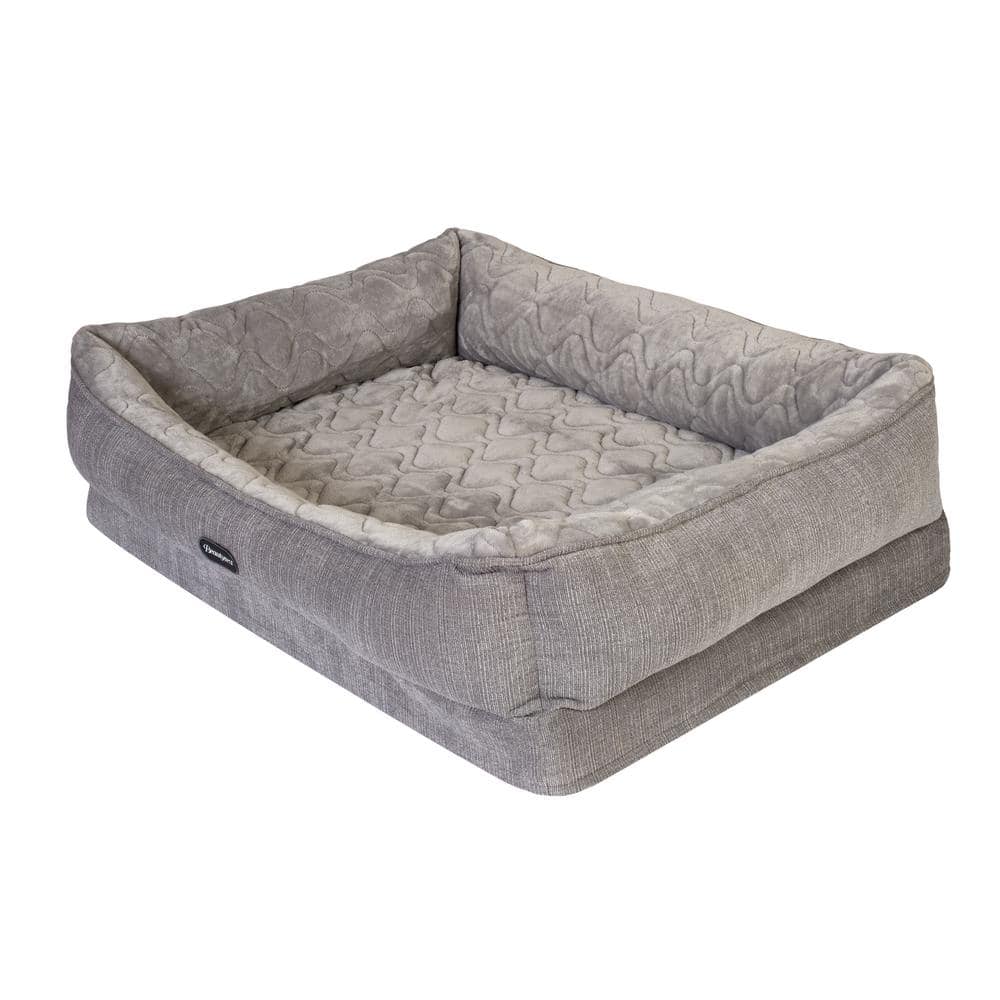 Beautyrest Medium Gray Ultra-Plush Quilted Dog Bed EC-BR-HWCU-GRA-M-1