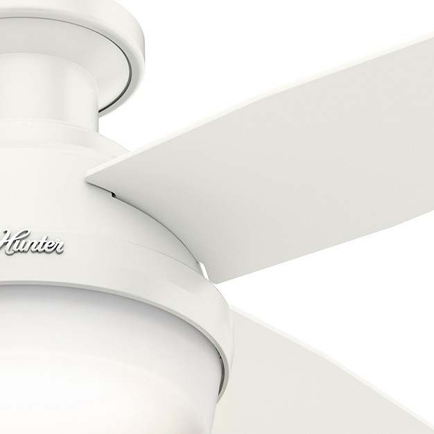 Dempsey Low Profile Ceiling Fan With Remote includes Led Light Bulb Hunter Fan