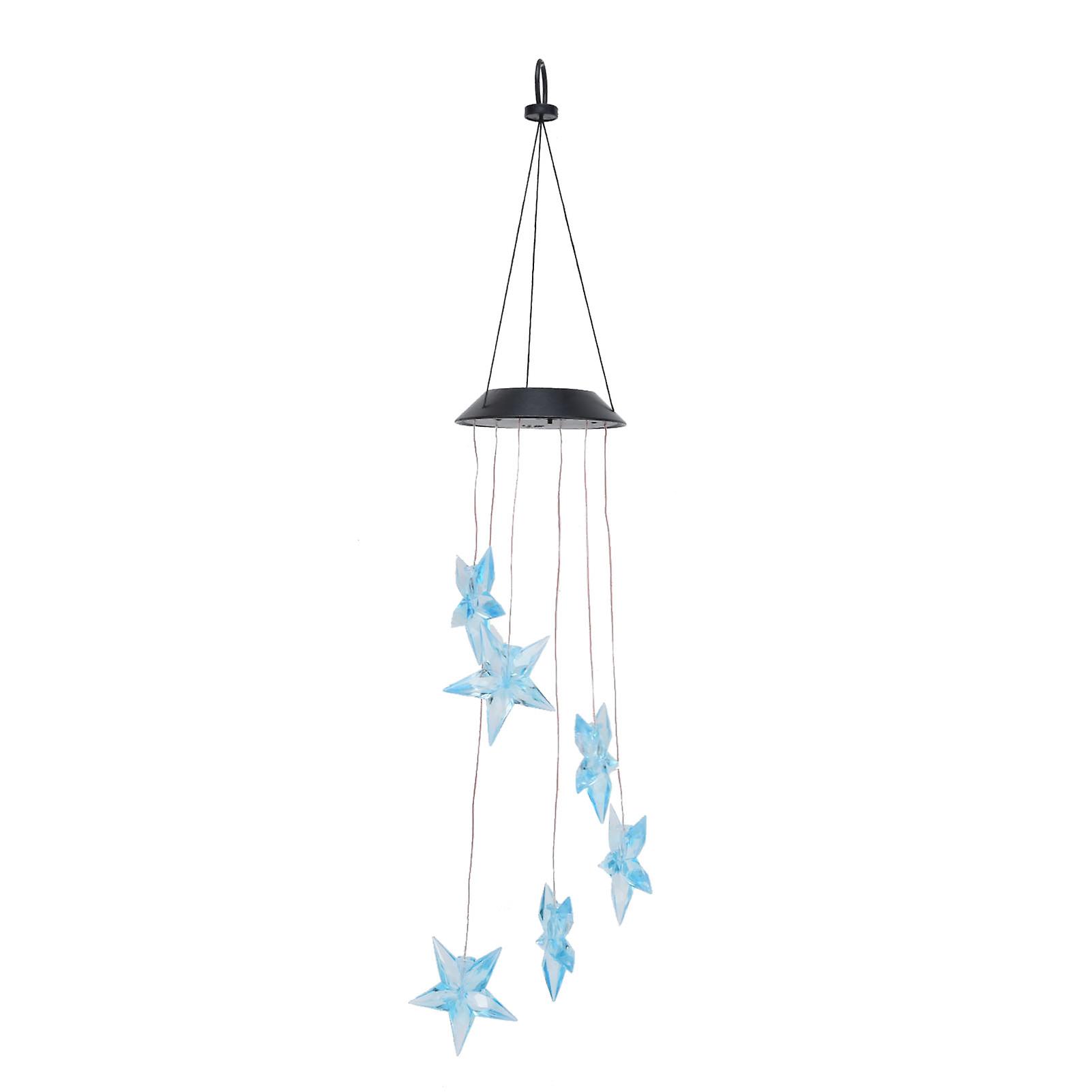 Solar Wind Chimes Lamp Led Colorful Waterproof Optical Star Design Courtyard Decorative Light