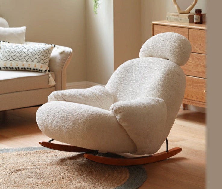 White Lamb velvet Lounge  Rocking lazy Sofa   Midcentury   Rocking Chairs   by GVAwood  Houzz