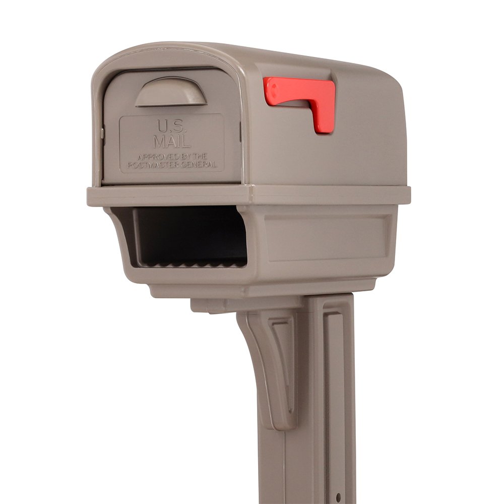 Gibraltar Gibraltar Gentry Plastic Post and Box Combo Mocha Mailbox w/Post 50 in. H x 11-1/2 in. W x 21-3/4 in. L