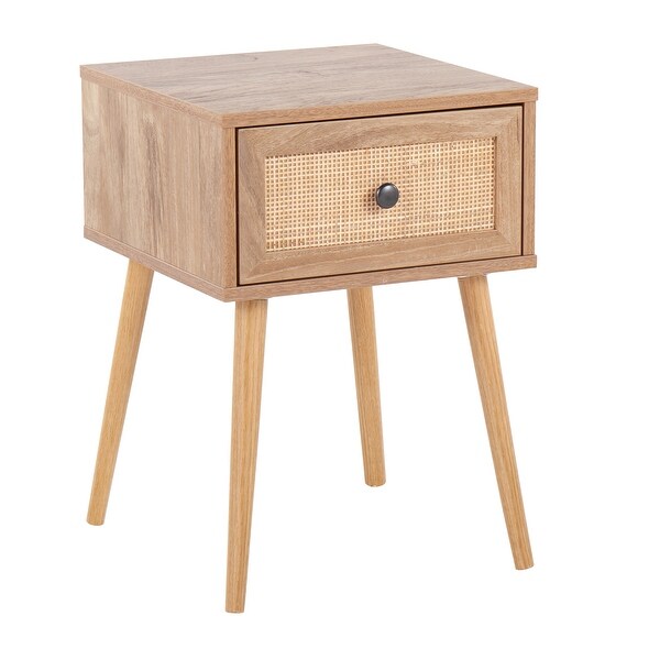 Ailani Side Table with Rattan Accent