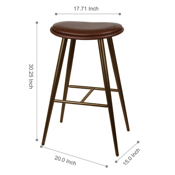 30in Backless Barstool with Faux Leather，Saddle seat-2 Pack