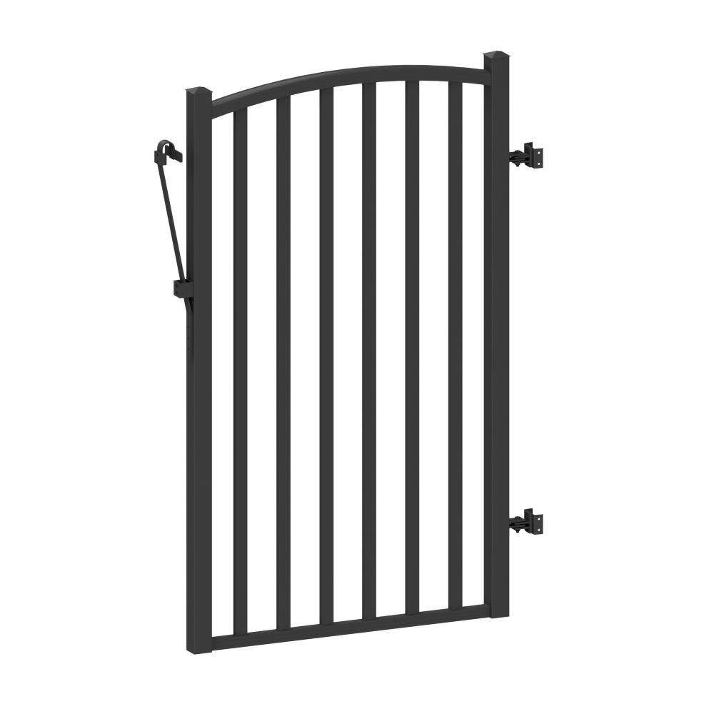 PEAK AquatinePLUS 3 ft. x 4 ft. Black Aluminum Yard Fence Gate 57168