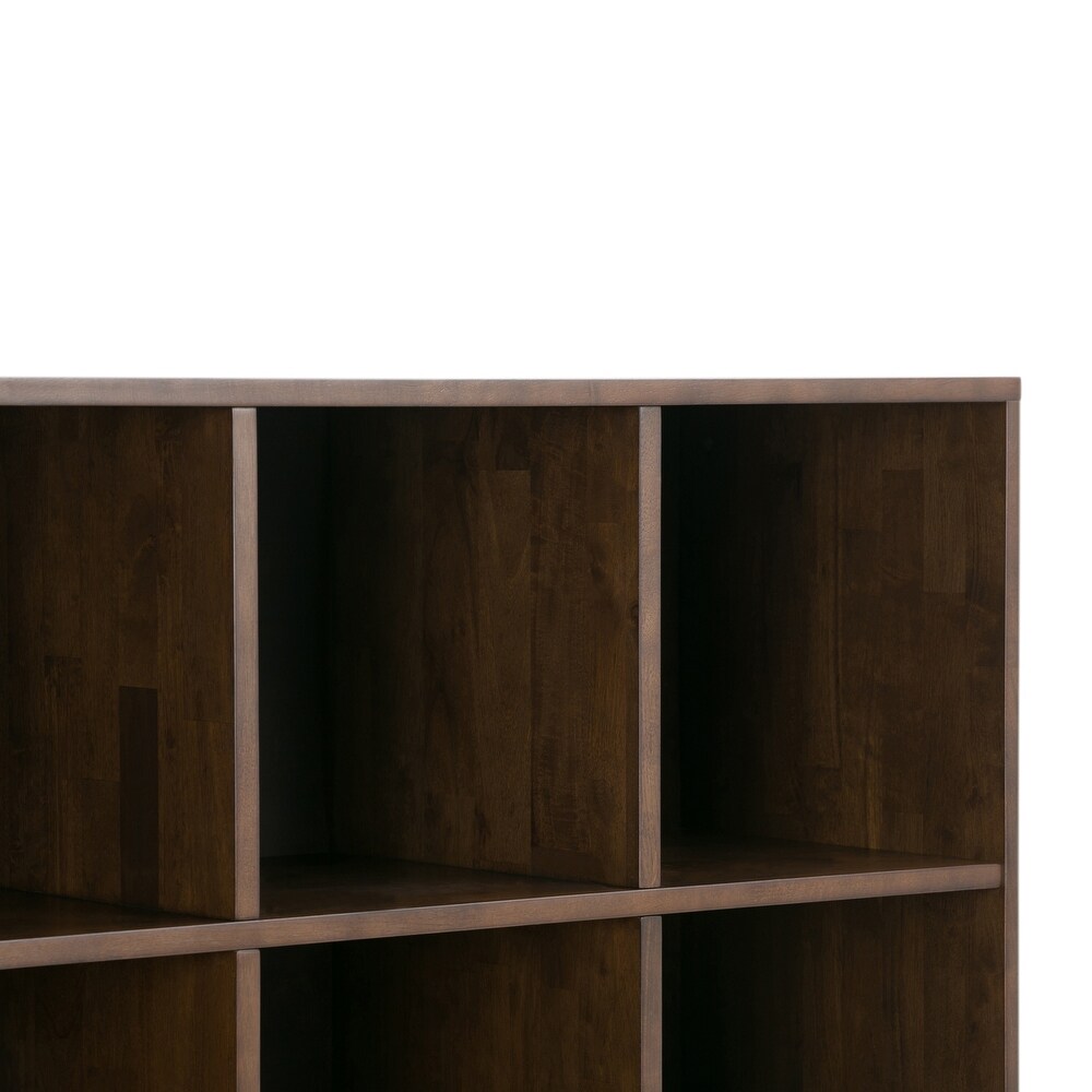 WYNDENHALL Pearson SOLID HARDWOOD 58 inch x 42 inch Mid Century Modern Cube Storage Bookcase with Drawers