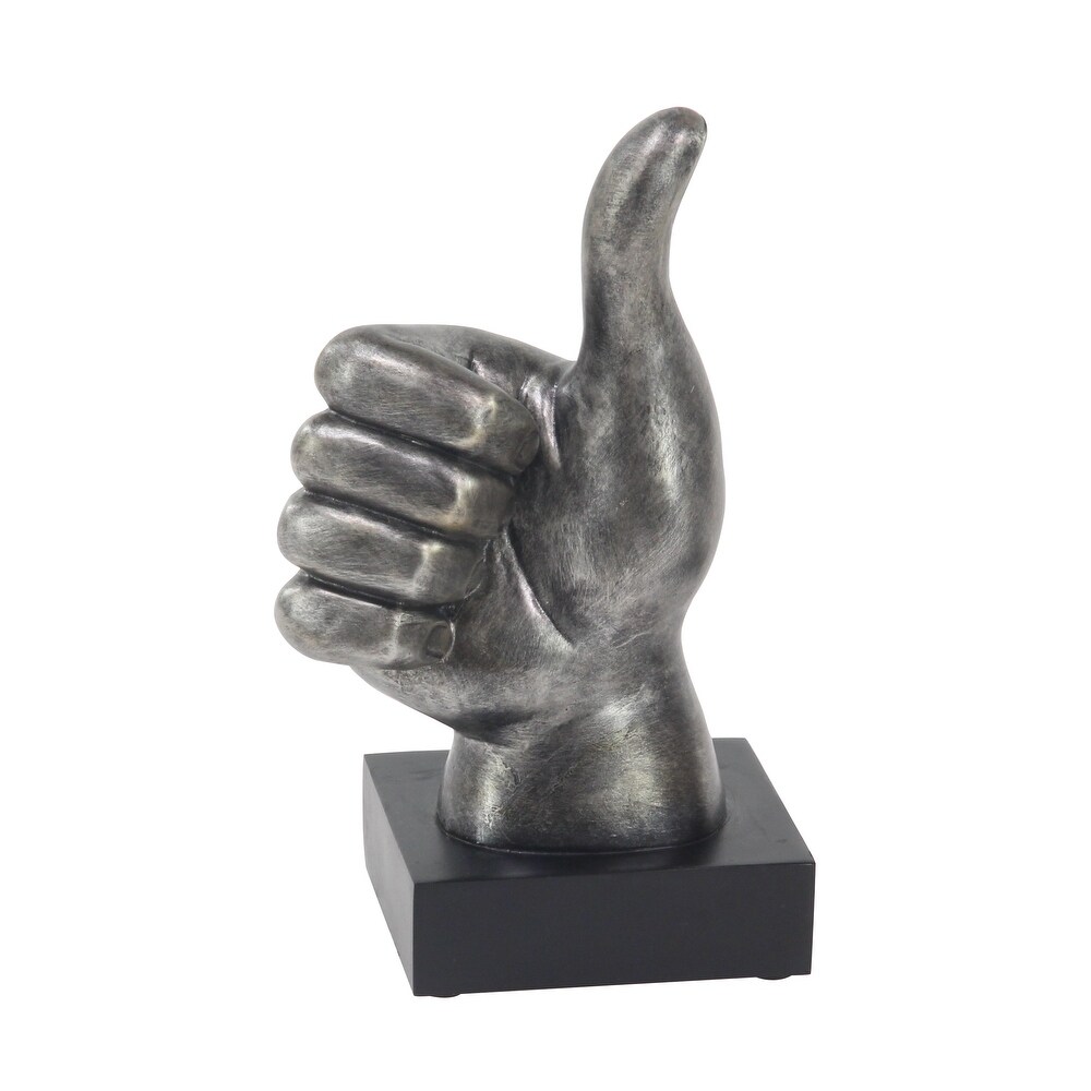 The Novogratz Dark Silver or Light Silver Polystone Hands Sculpture (Set of 3)   6\