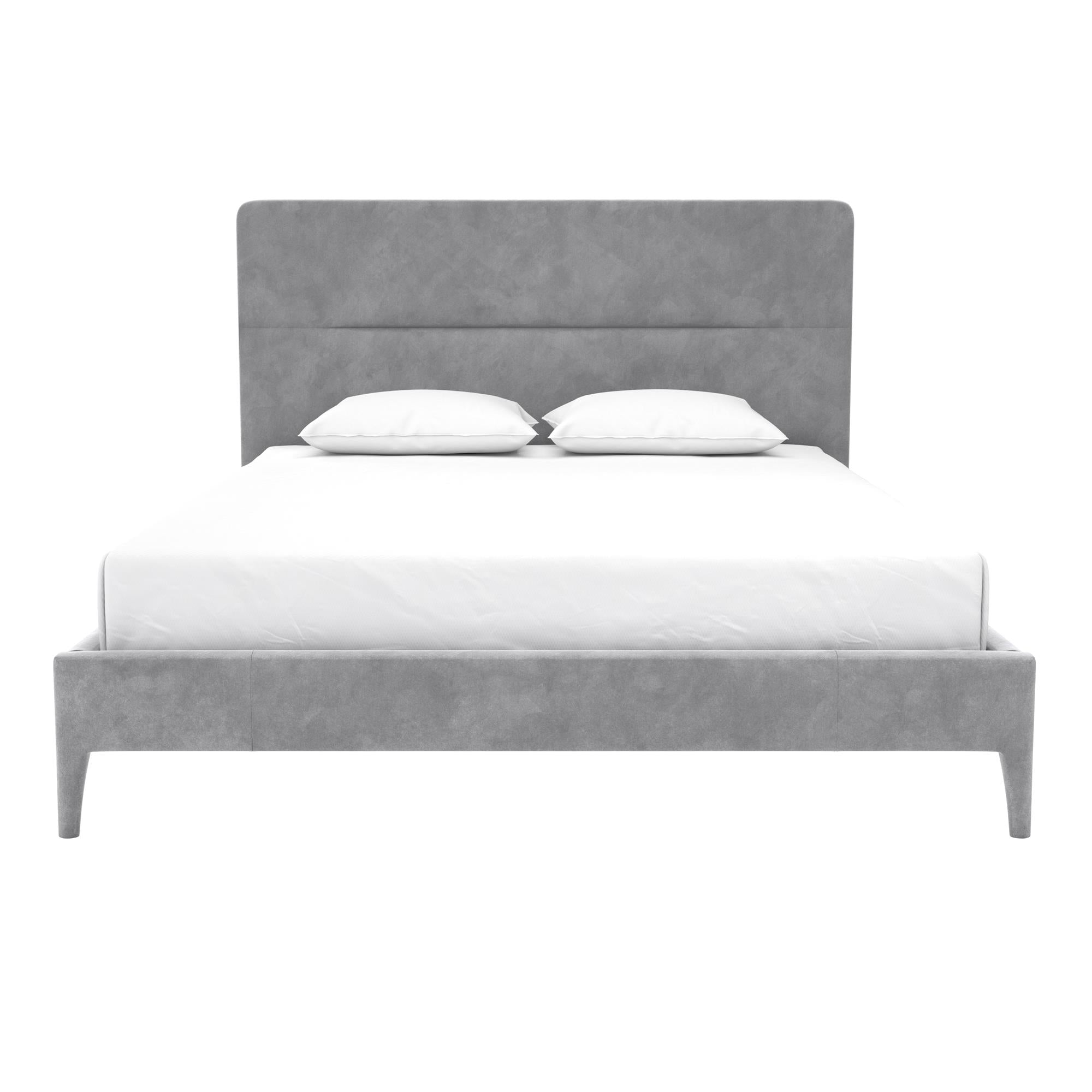 CosmoLiving Westerleigh Upholstered Bed, Queen, Light Gray Velvet