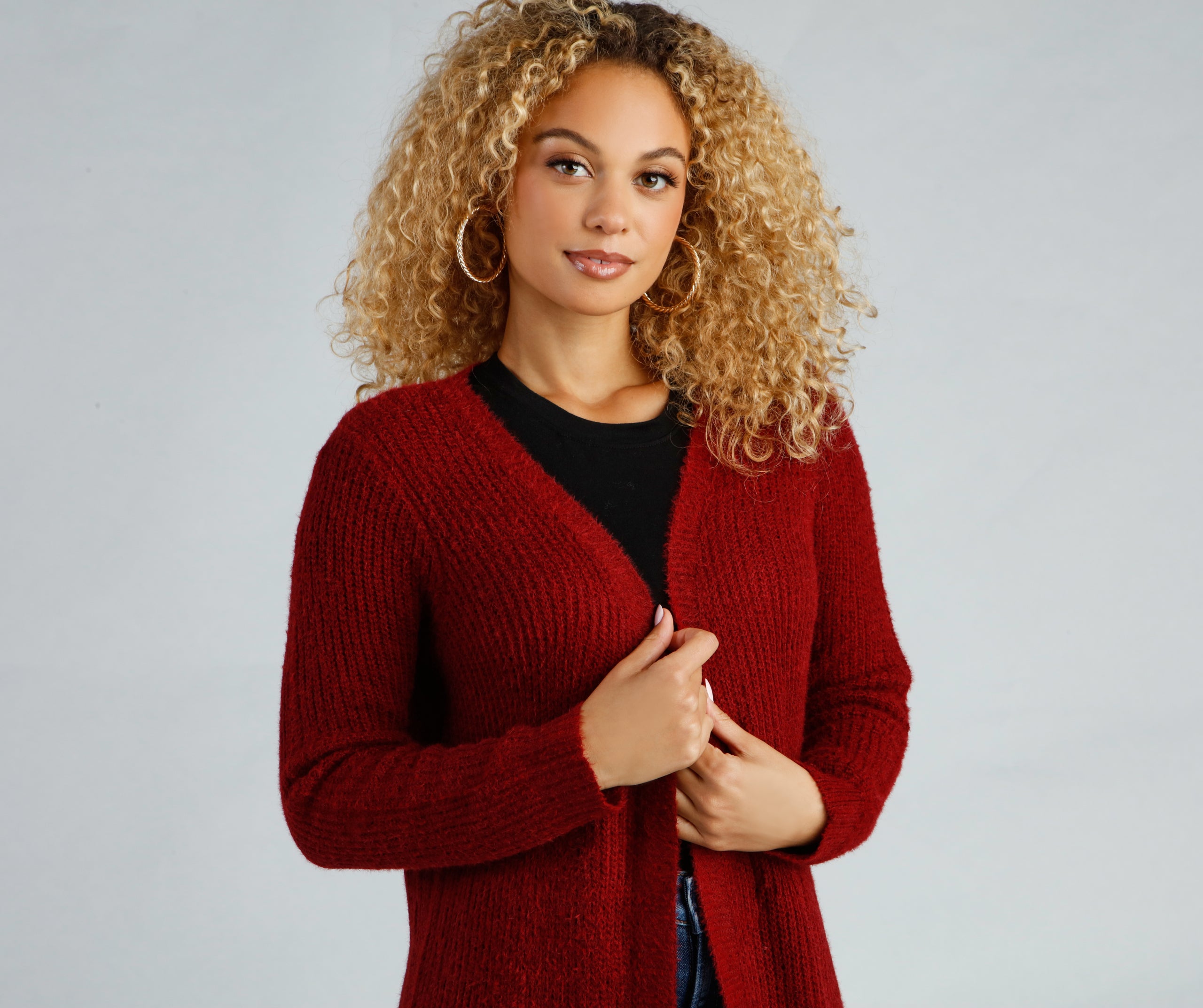 So Cozy Fuzzy Knit Cardigan