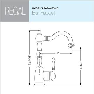 HOUZER Regal Traditional Single-Handle Standard Kitchen Faucet with CeraDox Technology in Antique Copper REGBA-160-AC