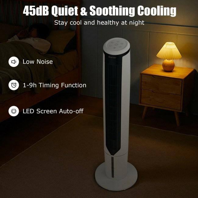 Aoibox 3 Speed 41 Inch Evaporative Air Cooler with Remote Control for Home and Office in White SNSA05FN022