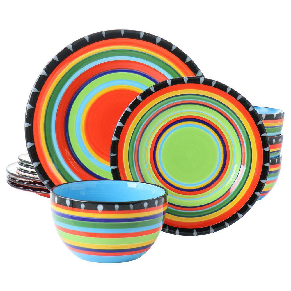 GIBSON ELITE New Pueblo 12-Piece Stoneware Dinnerware Set 985118654M