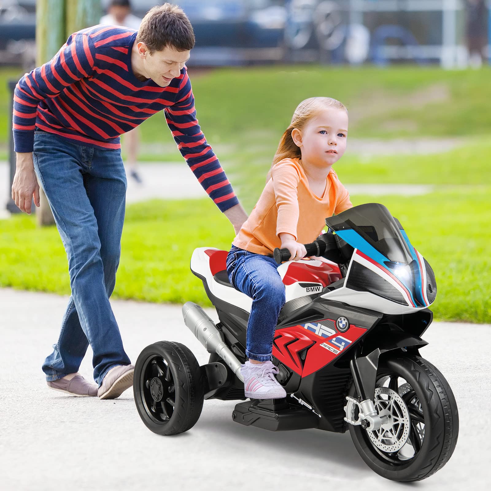 Costzon Kids Motorcycle, Licensed BMW 12V Battery Powered Ride on Motorcycle