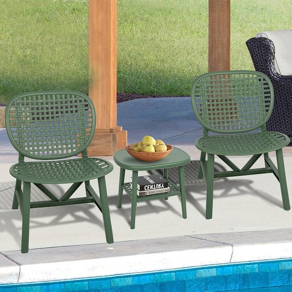 3 Pieces Patio Table Chair Set， Outdoor Conversation Bistro Set - 22.05*23.23*31.3in - Overstock - 37260275